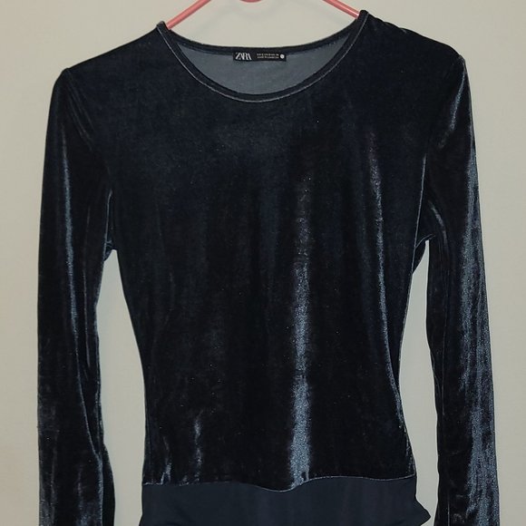 Zara Tops Zara Velvet Bodysuit Poshmark